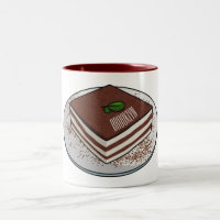 Tiramisu cake cartoon illustration