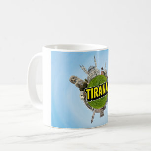 Tirana tiny little planet landmark architecture mo coffee mug