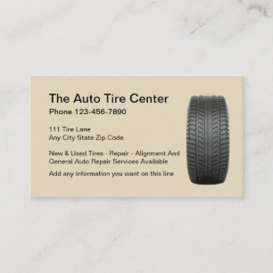 Tire And Automotive Repair Business Card