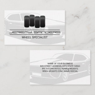Tire and Wheel Service   Auto Parts Business Card