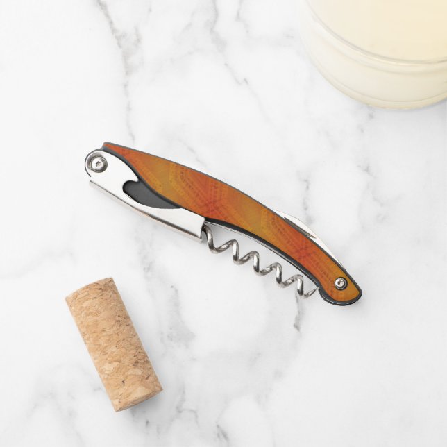 Tire-bouchon Acceptation | Motif de Shibori rouge orange jaune (Devant)