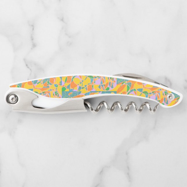 Tire-bouchon Art rétro abstrait aux couleurs dorées (Devant)