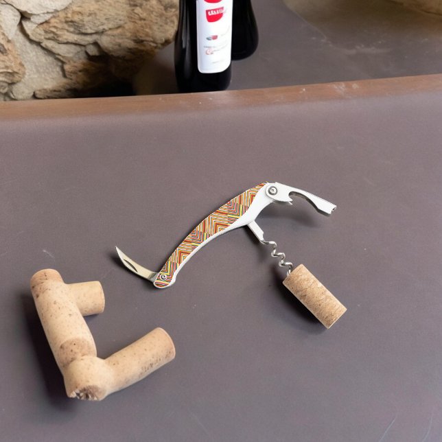 Tire-bouchon Bandes diagonales multicolores (Corkscrew Bottle Opener)