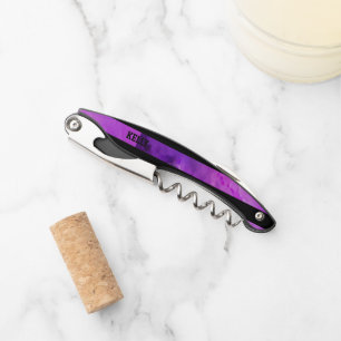 Tire-bouchon bandes texturées violettes et noires