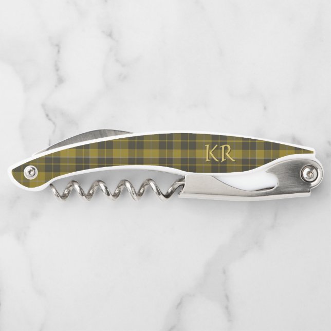 Tire-bouchon Barclay Tartan avec vos initiales, Scottish Plaid (Dos)