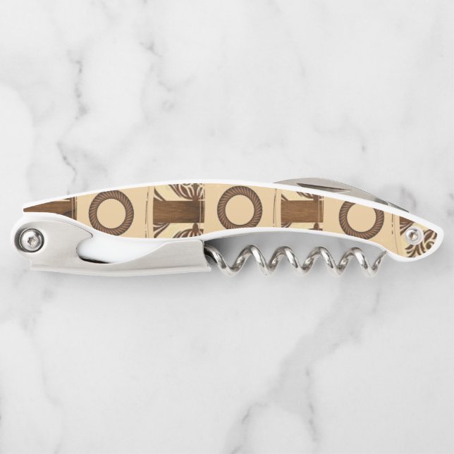 Tire-bouchon Bouteille à bouchon Brown et beige (Devant)