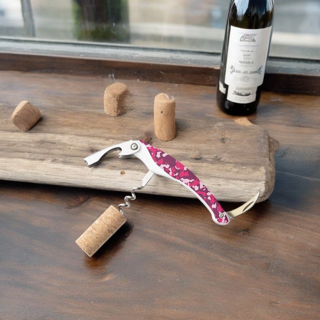 Tire-bouchon Camouflage rose (Corkscrew Bottle Opener)