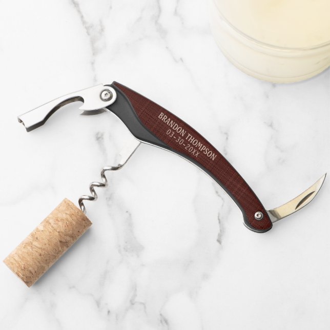 Tire-bouchon Chic Classy Burgundy Dark Red Weave Motif (Devant)