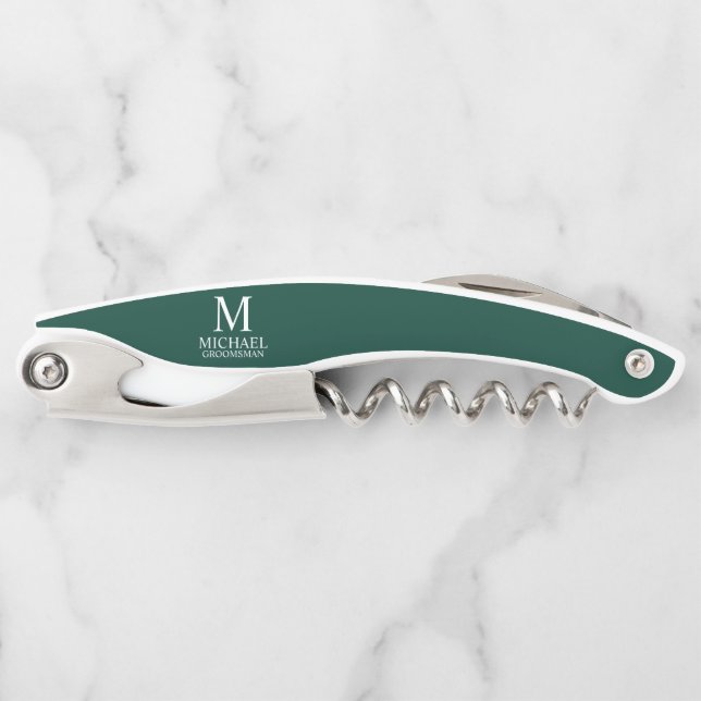 Tire-bouchon Classic Personalized Groomsman Monogram and Name (Devant)