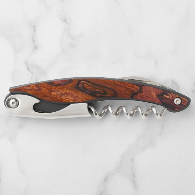 Tire-bouchon Cocobolo (bois) faux finition (Devant)