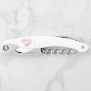 Tire-bouchon coeur rose