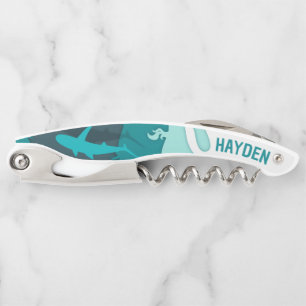 Tire-bouchon Cool Shark Abstrait Art personnalisé