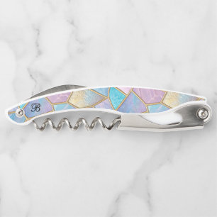 Tire-bouchon Couleurs pastel Motif de verre teinté iridescent