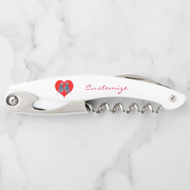 Tire-bouchon Couple de pingouin Inséparable Red Heart Thunder_C (Devant)