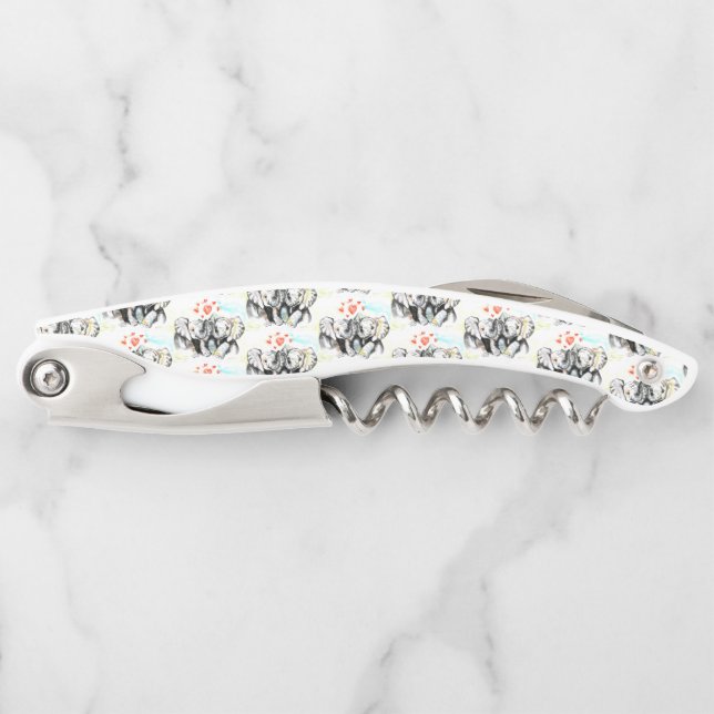 Tire-bouchon Couple Eléphant Waiter's Corkvis (Devant)