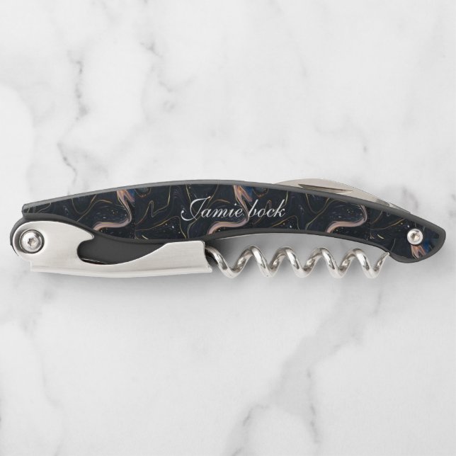 Tire-bouchon Couteau de poche, cadeau personnalisé pour papa (Devant)