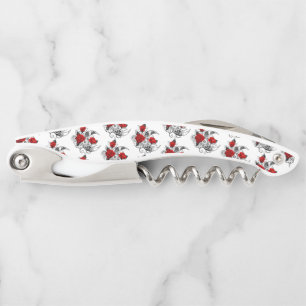 Tire-bouchon Croissant mécanique avec roses rouges