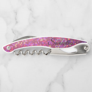 Tire-bouchon de serveur en paillettes à monogramme