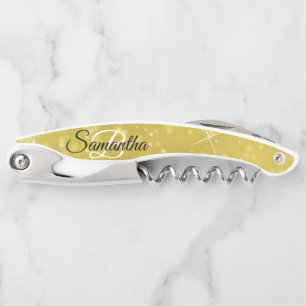 Tire-bouchon de serveur en paillettes à monogramme