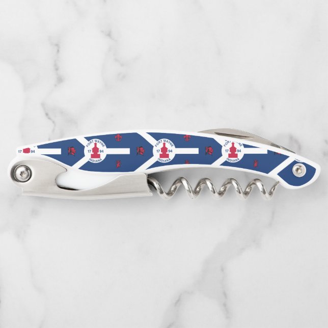 Tire-bouchon Drapeau Fort Wayne, Indiana Waiter's Corkvis (Devant)