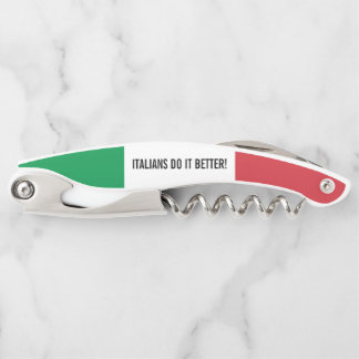 Tire-bouchon Drapeau italien d'Italie personnalisée pliable