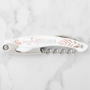 Tire-bouchon Dreamy Foliage Mariage Bridesmaid Blush Pnk ID817