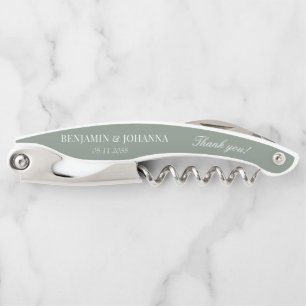 Tire-bouchon Elégant Sage Green Mariage Merci Favoris