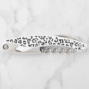 Tire-bouchon Fille noir et blanc tache léopard