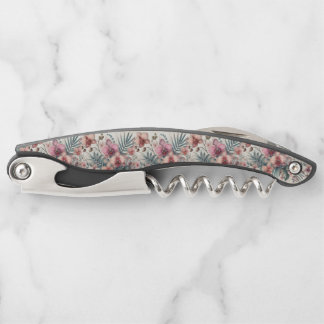 Tire-bouchon Fleurs tropicales et aquarelle feuille