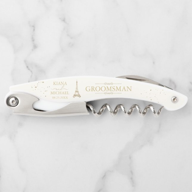 Tire-bouchon Français Romance Wedding Party Membre Blush ID870 (Devant)