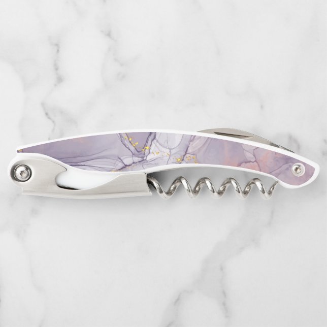 Tire-bouchon Marbre violet et or (Devant)