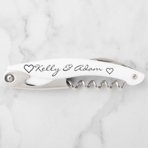 Tire-bouchon Mariage Couple's blanc noir Script