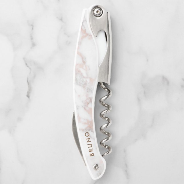 Tire-bouchon Monogramme en marbre Rose-or de luxe (Dos)