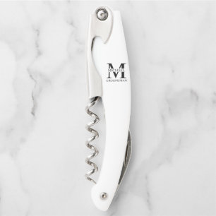 Tire-bouchon Monogramme et nom personnalisés de garçon d'honneu