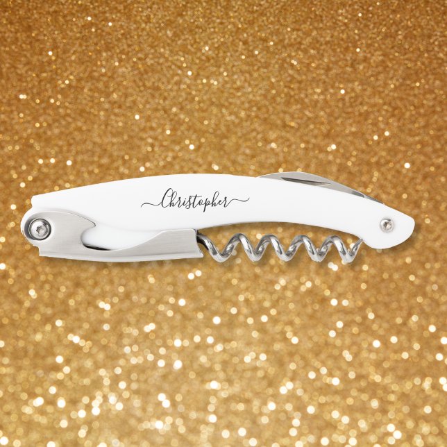 Tire-bouchon Monogramme Noir Vin Vin Bouteille Ouverture de bou (Black Monogram Beer Wine Corkscrew Bottle Opener)