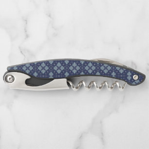 Tire-bouchon Motif de formes géométriques bleues