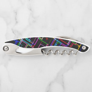 Tire-bouchon Motif de ligne de bande multicolore Neon -COOL