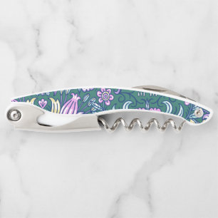Tire-bouchon Motif Fleurs et Oiseaux de Style Antique