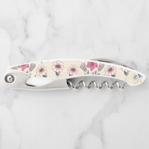 Tire-bouchon Motif floral de marguerite de William Morris rouge