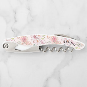 Tire-bouchon Motif vintage de roses de couleurs en pastel