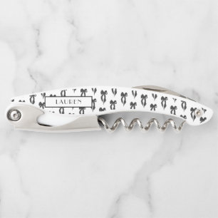 Tire-bouchon Nom personnalisé Elegant Black Bow