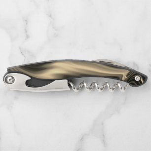 Tire-bouchon Ondulations en bronze sur arrière - plan beige bru