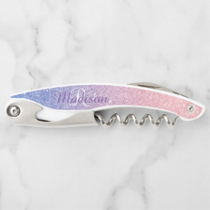 Tire-bouchon Parties scintillant de monogramme de fond violet r
