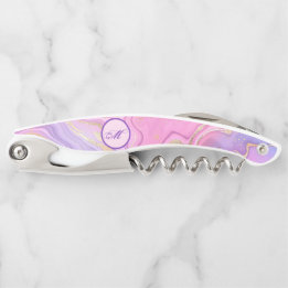 Tire-bouchon Parties scintillant en marbre rose violet or