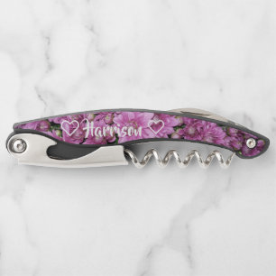 Tire-bouchon Personalisé Purple Floral Vis de liège nouvellemen