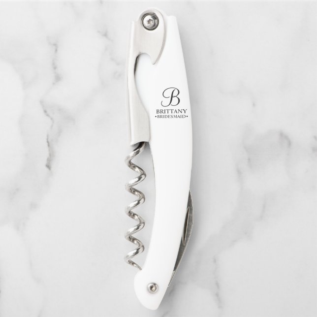 Tire-bouchon Personalized Bridesmaid's Name and Monogram (Devant)