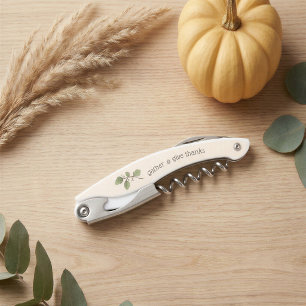 Tire-bouchon personnalisé pour vin de Thanksgiving