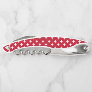 Tire-bouchon Polka blanche croise sur rouge