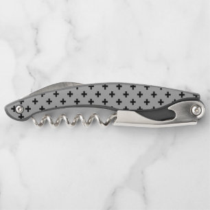 Tire-bouchon Polka noire croise sur gris