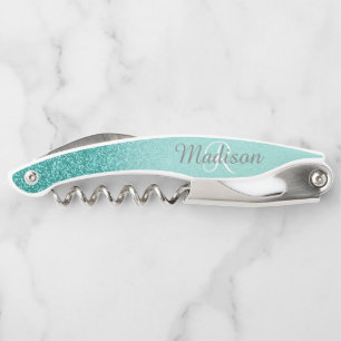 Tire-bouchon Robin's Oeuf Blue Turquoise élégant Monogramme Par